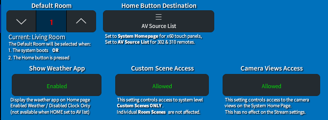 Base Touch Screen Remote Options