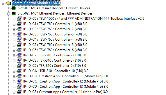 HADA Touch Panel Configuration options